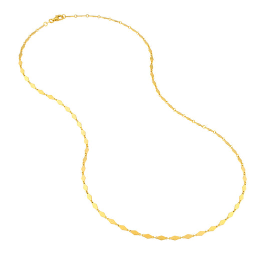 Yellow Gold Mirror Diamond Cut Necklace