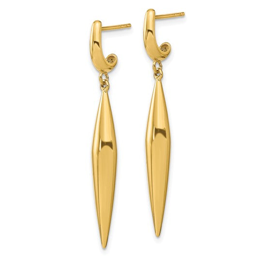 Yellow Gold Diamond-Shape Drop Earrings