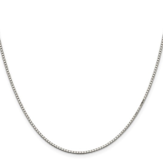 White Sterling Silver Box Necklace