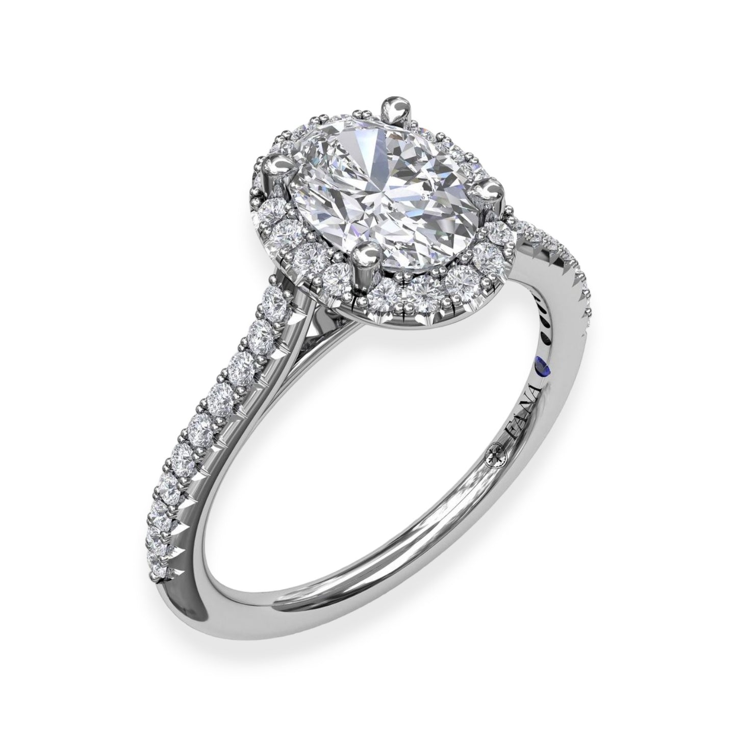White Polished Gold Halo Engagement Ring