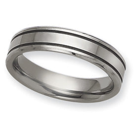 6MM White Tungsten Carbide Double Groove Wedding Band