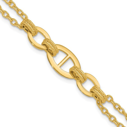 Yellow Gold 7.5 Inch Fancy Link Bracelet