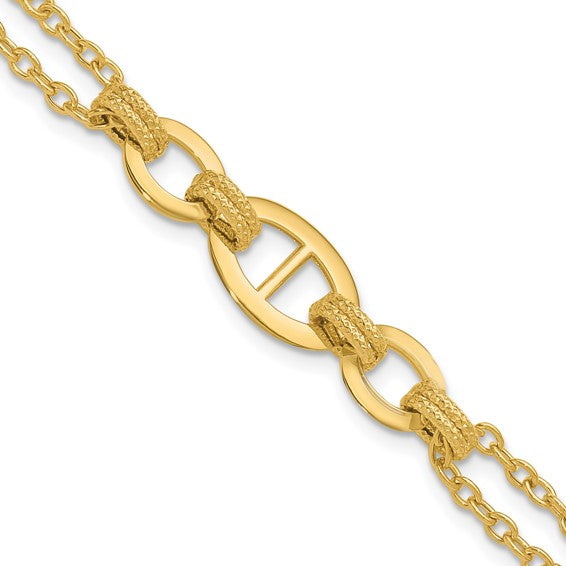 Yellow Gold 7.5 Inch Fancy Link Bracelet