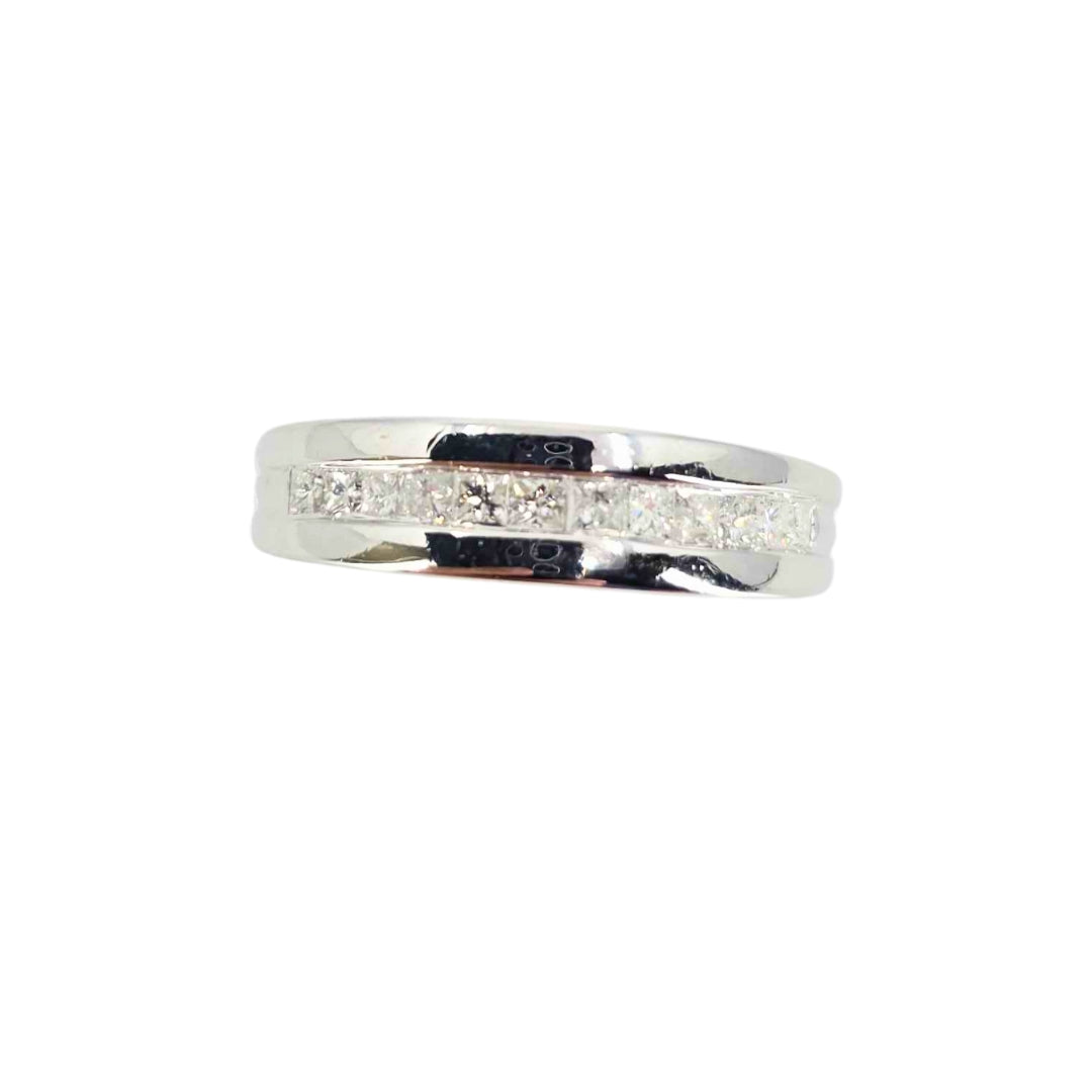 White Gold Princess Diamond Channel Set Band