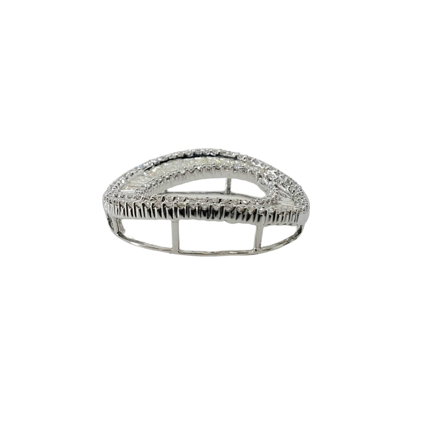 White Gold Baguette Diamond Circle Pendant