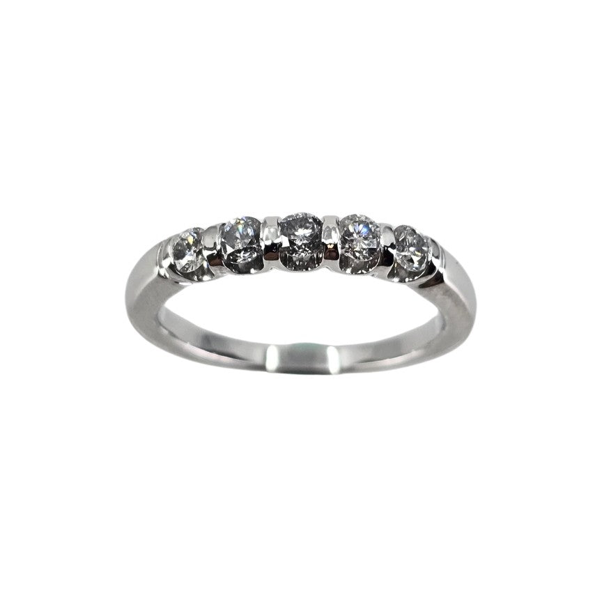 White Gold Bar Set Diamond Wedding Band