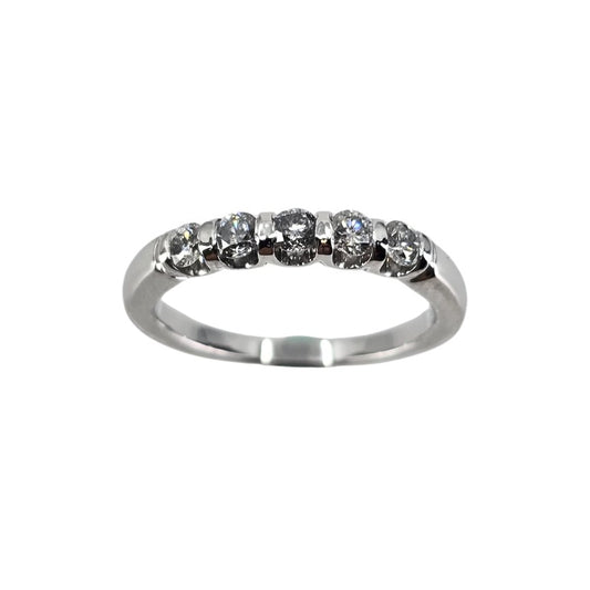 White Gold Bar Set Diamond Wedding Band