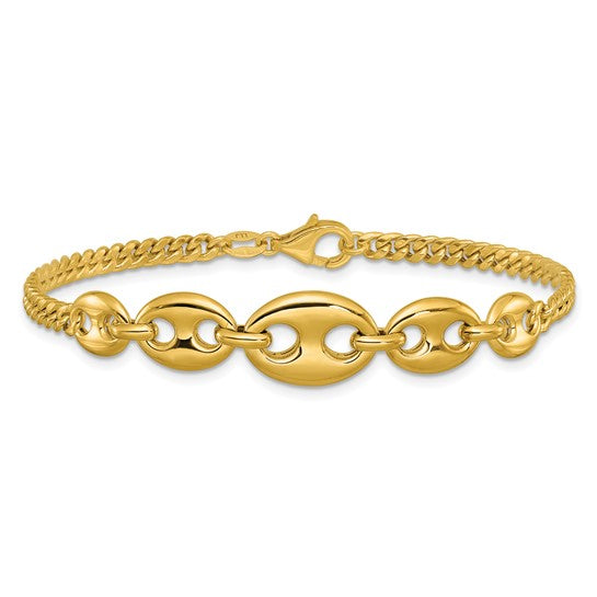 14 Karat Yellow Gold Fancy Link Bracelet