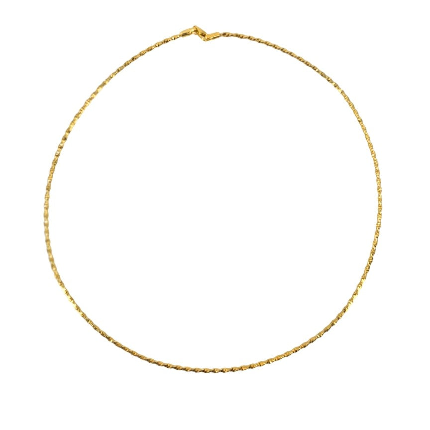 Yellow Gold Diamond Cut Omega Collar