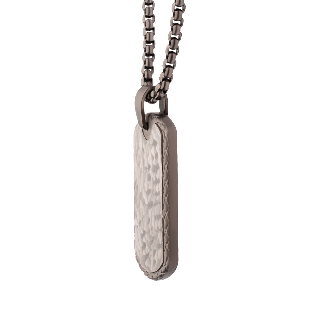 Gun Metal IP Stainless Steel Firenze Pendant with Box Chain