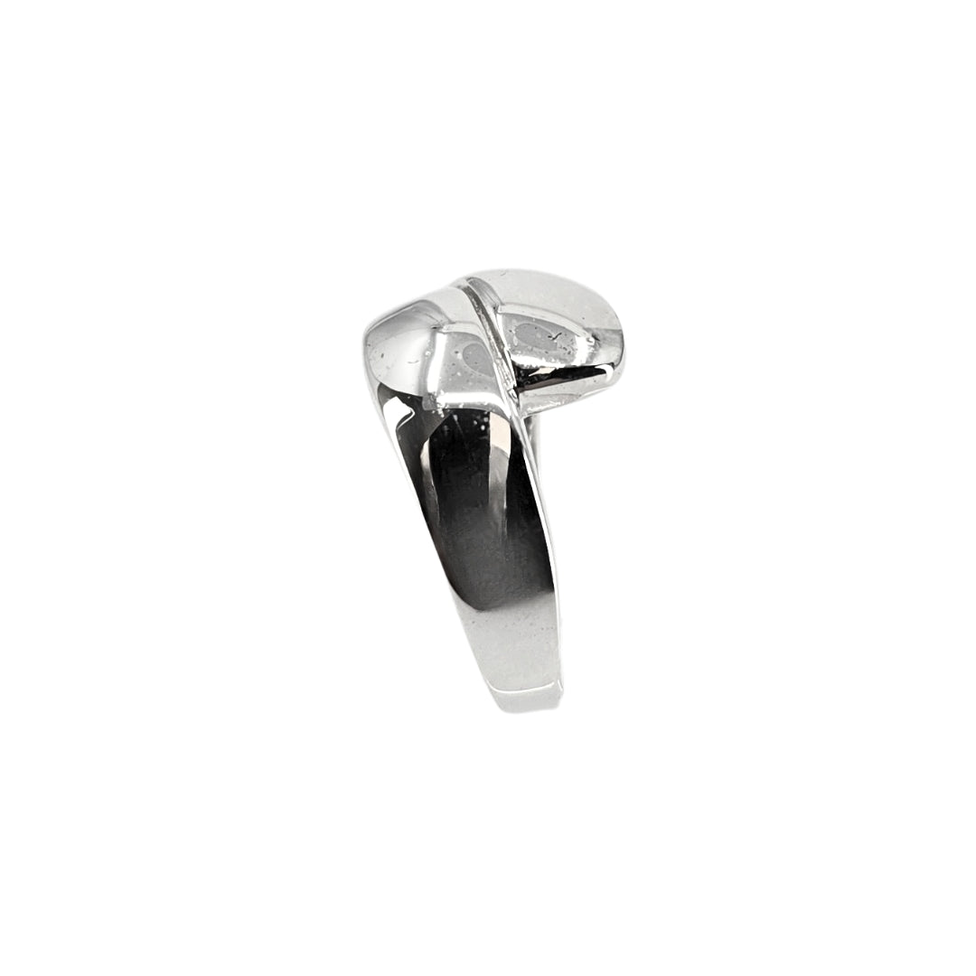 White Sterling Silver Bypass Ring
