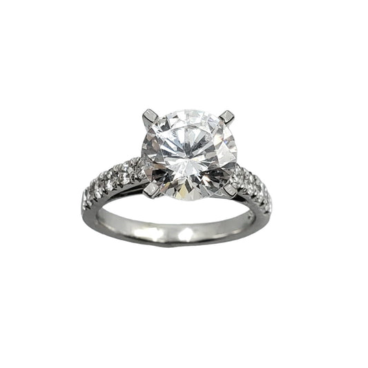 White Gold Lab Diamond Cathedral Engagement Ring