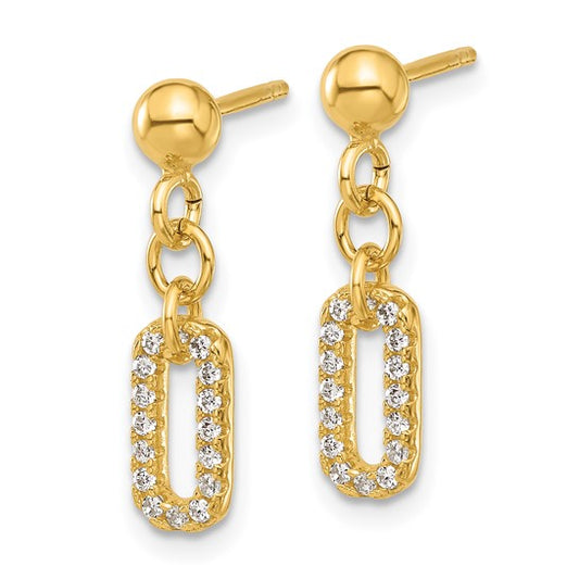 Yellow Sterling Silver Paperclip Earrings