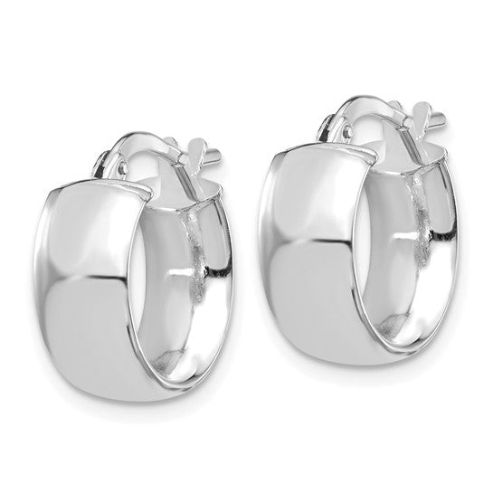 White Gold 6X15MM Hoops