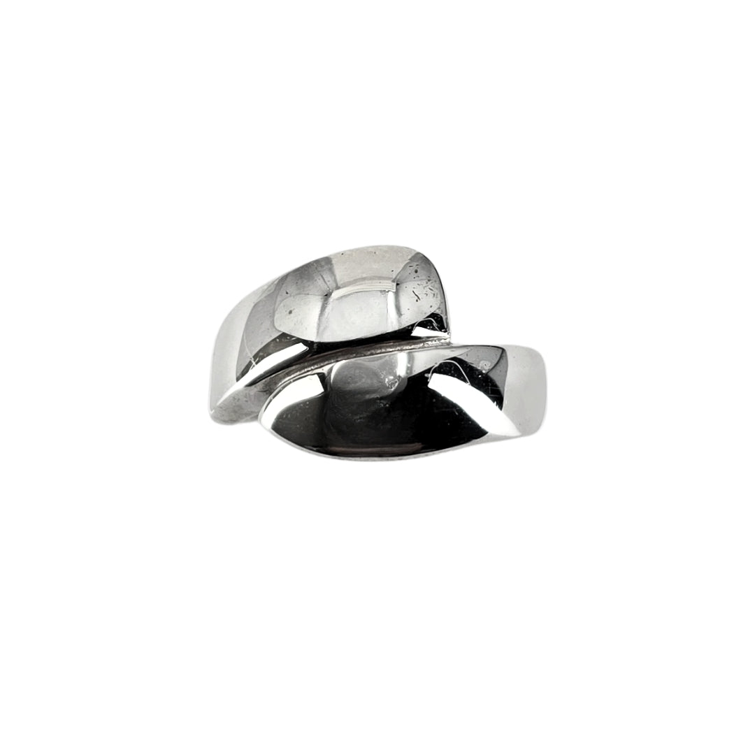 White Sterling Silver Bypass Ring