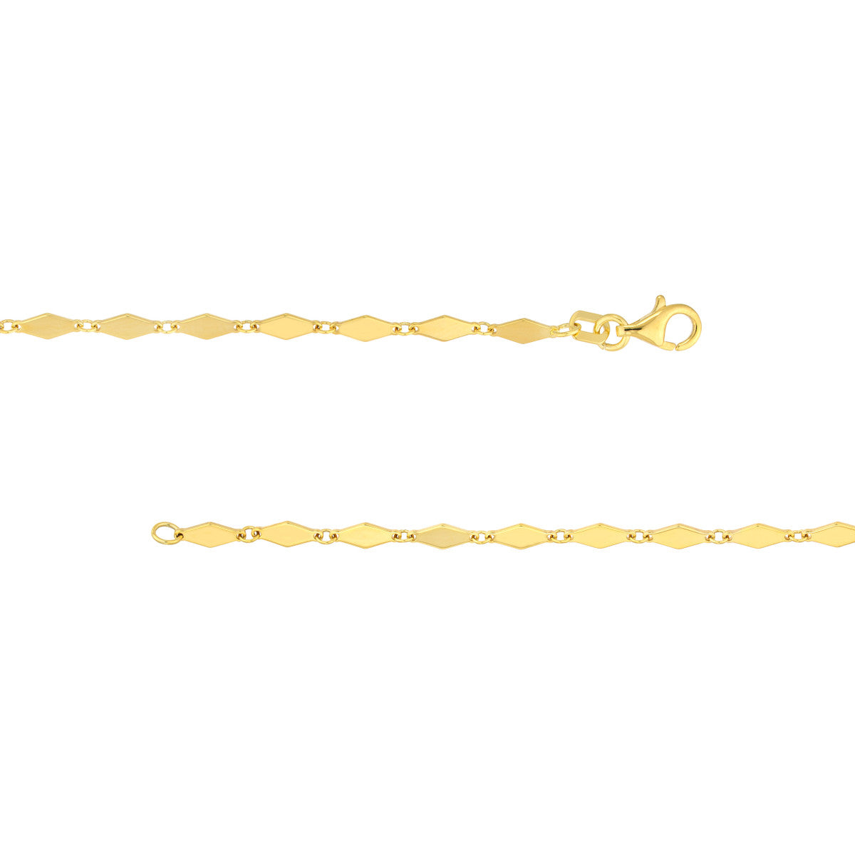 Yellow Gold Mirror Diamond Cut Necklace