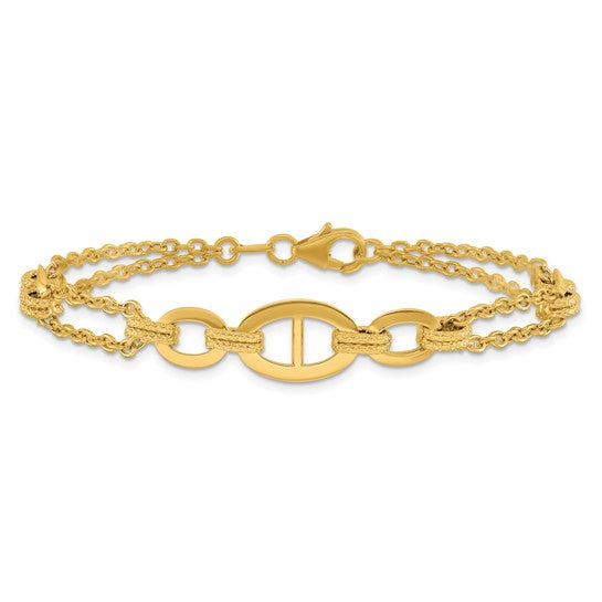 Yellow Gold 7.5 Inch Fancy Link Bracelet