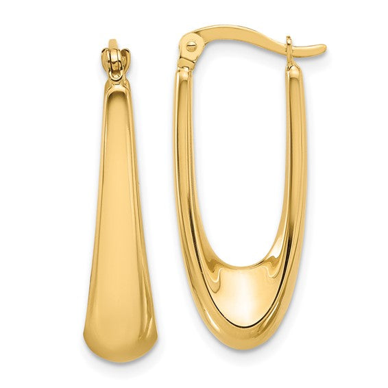 Yellow Gold 14 Karat Medium Hoop Earrings