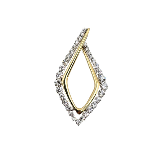 Two Tone Geometric Diamond Drop Pendant