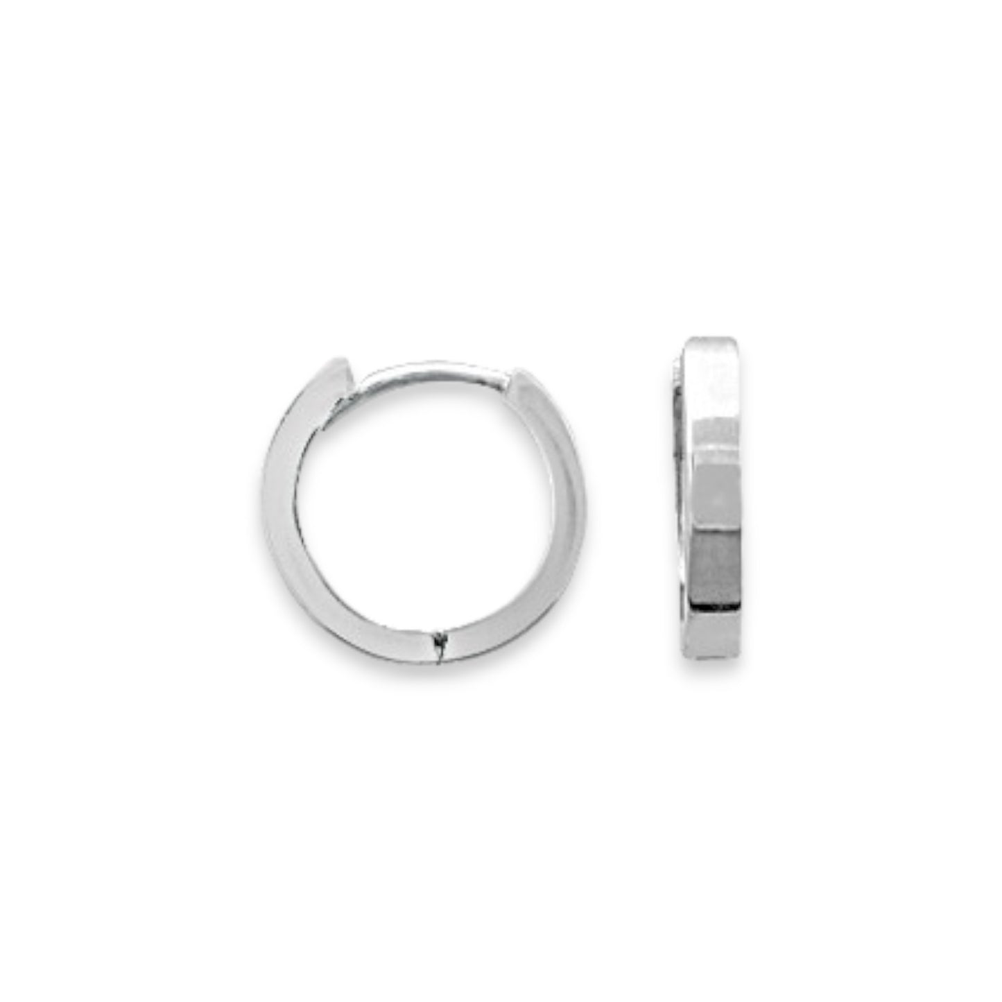 14 Karat White Gold Huggy Earrings
