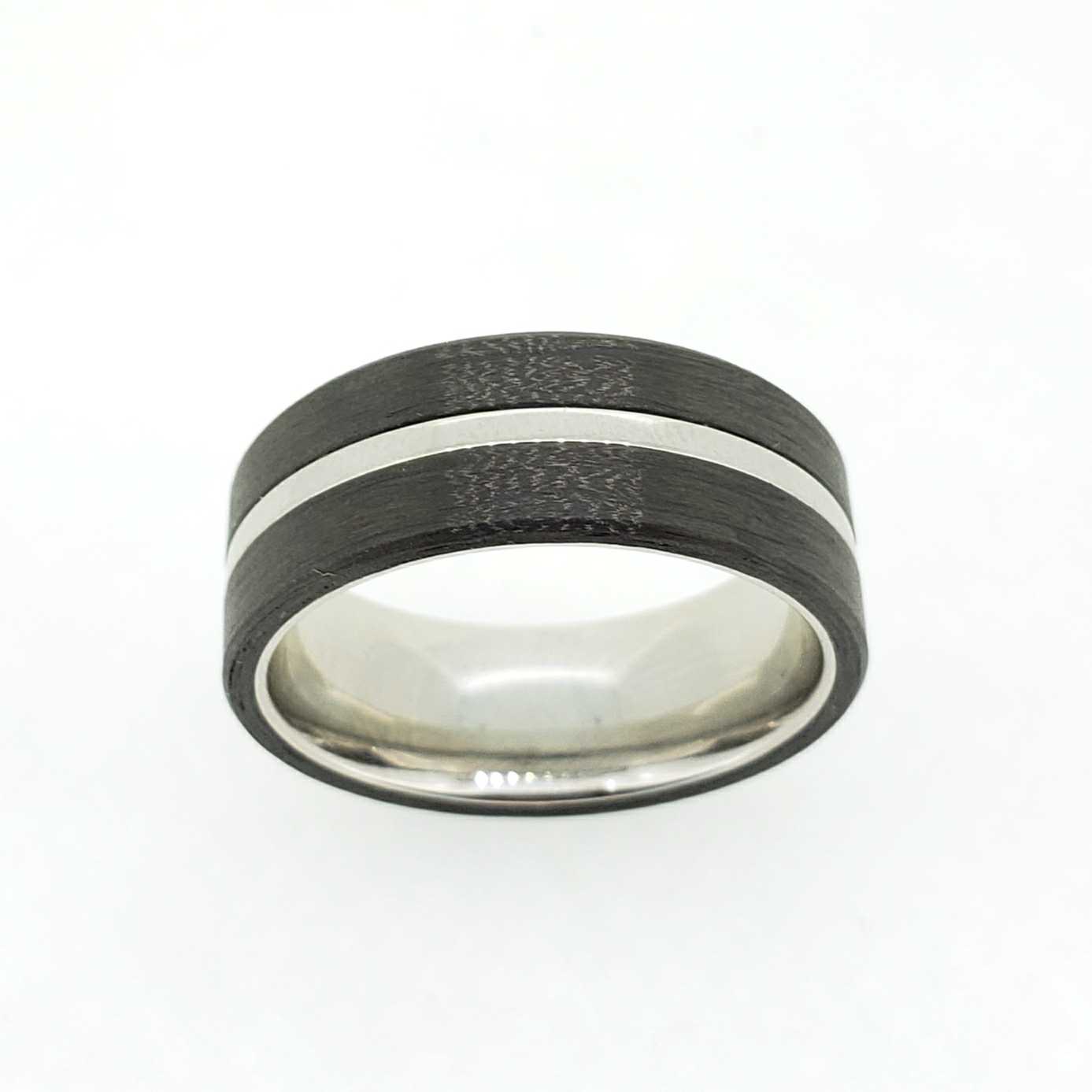 Cobalt Chrome and Carbon Fiber Inlay Wedding Band