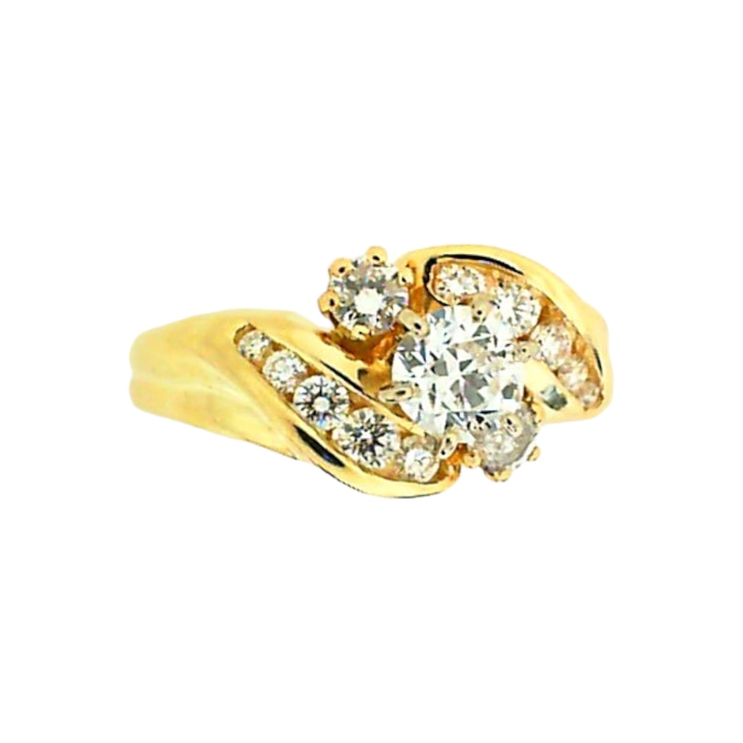 Yellow Gold Diamond Twist Ring