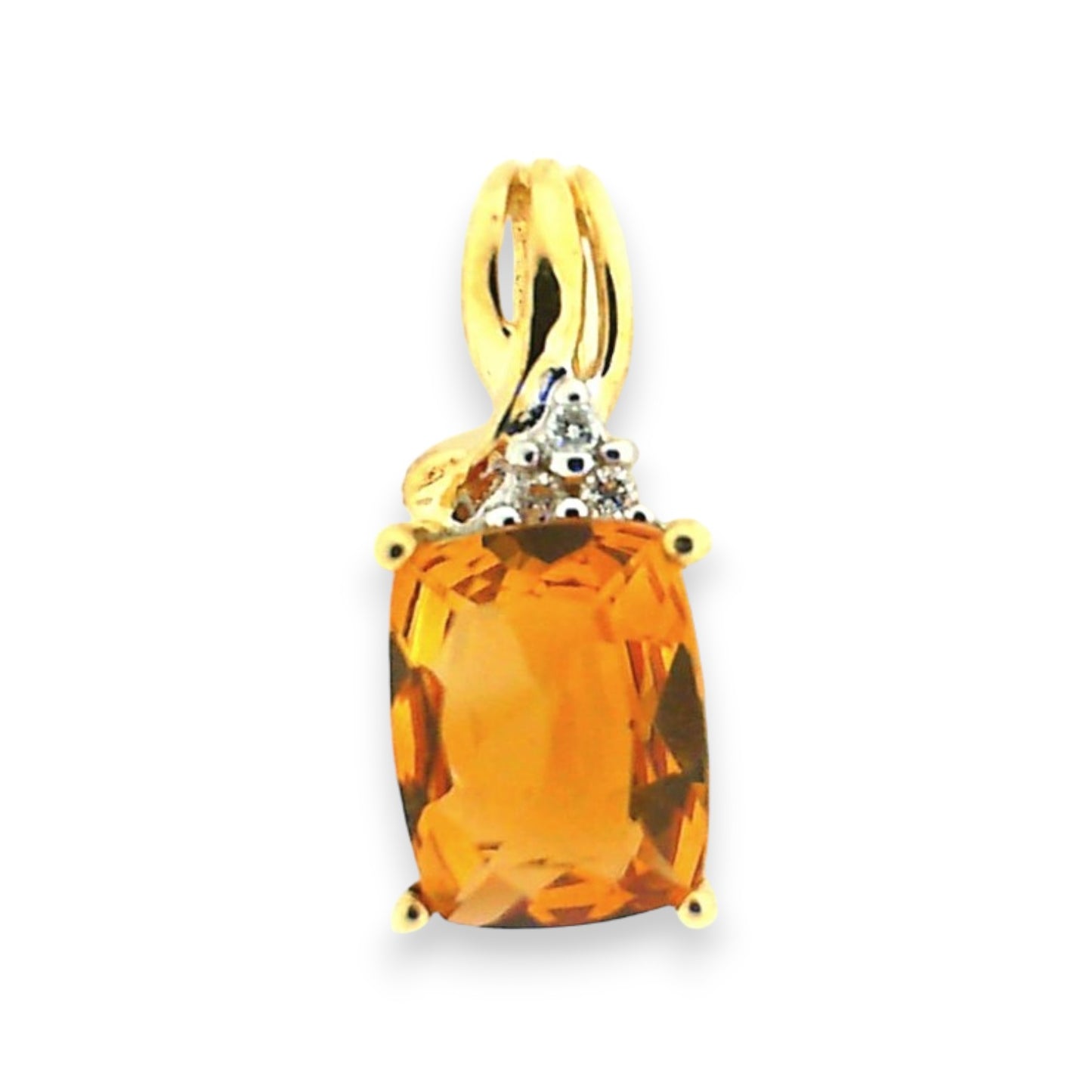 Yellow Gold Citrine Drop Pendant