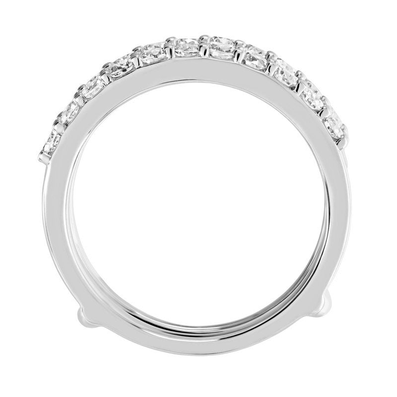 White Gold Round Diamond Parallel Row Wedding Band
