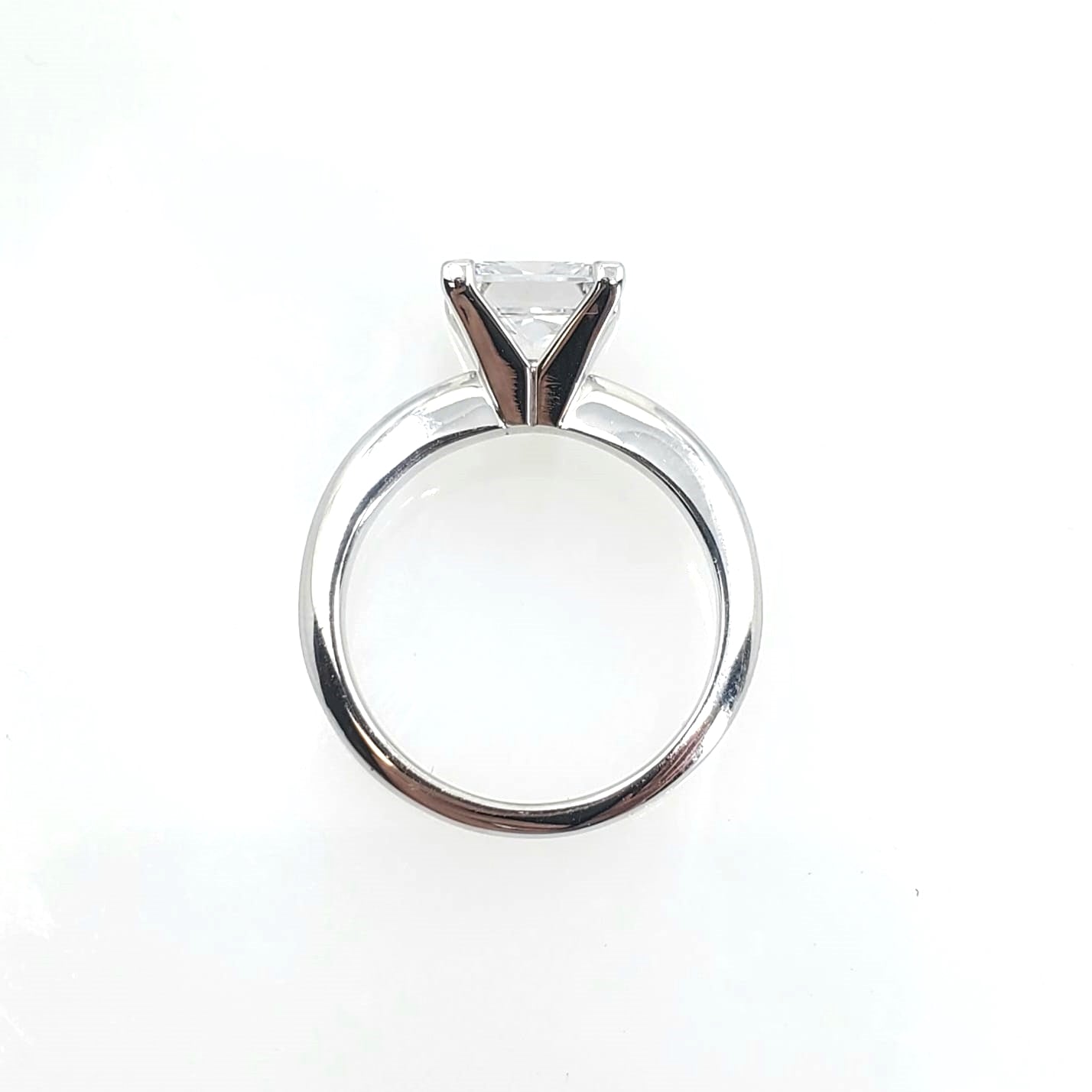 2.5 Carat Princess Cut Cubic Zirconia In 14K White Gold