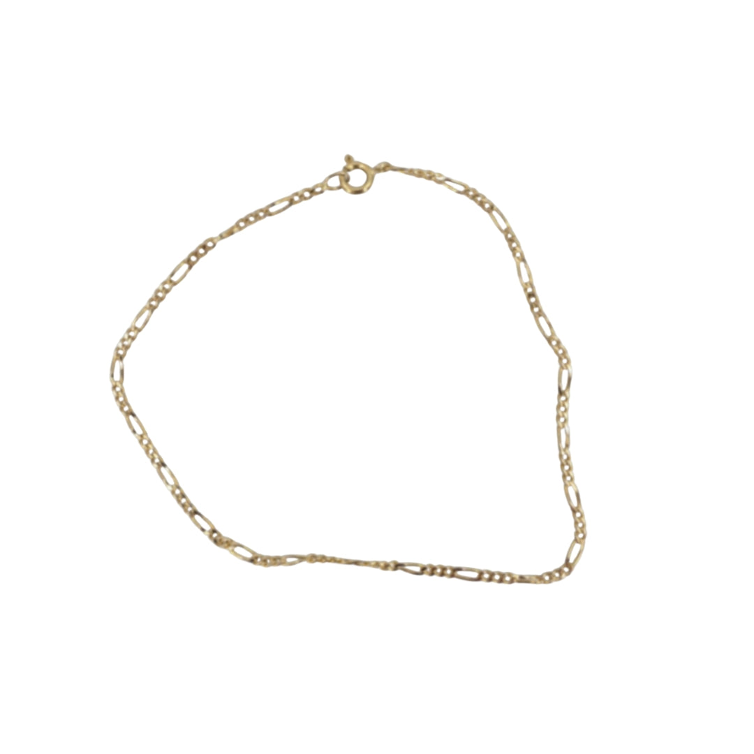 Yellow Gold Figaro Style Anklet