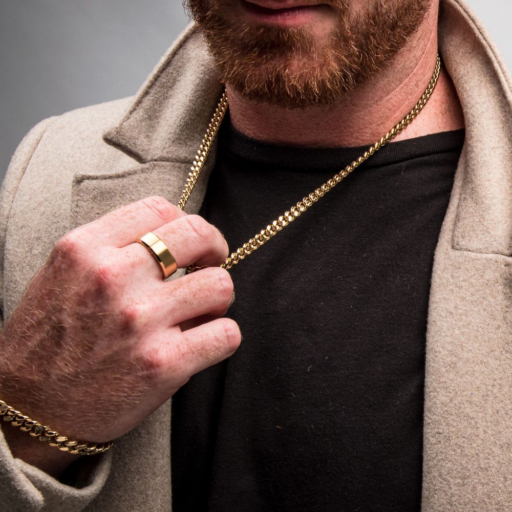 Mens Stainless Steel 8mm Miami Cuban Chain