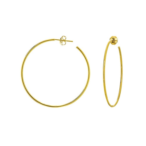 14 Karat 40MM Solid Wire Hoop Earrings