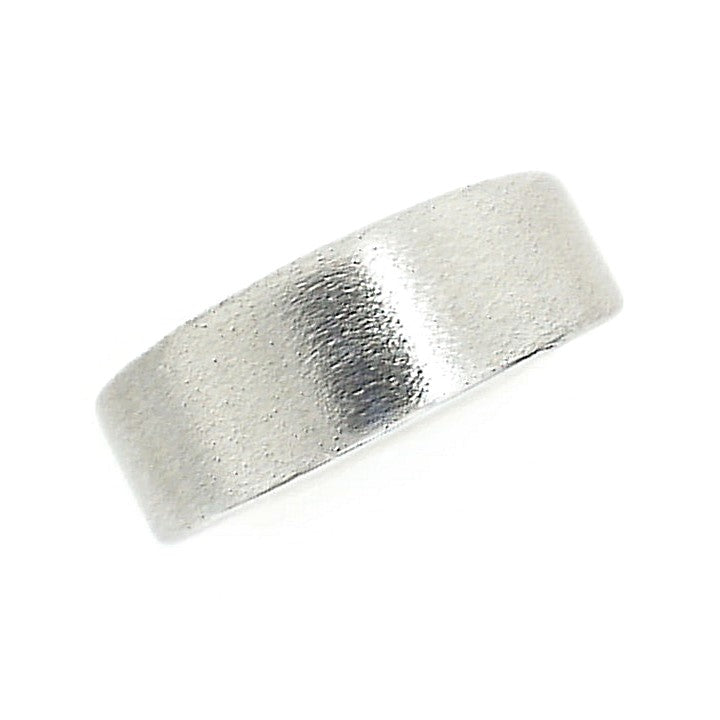 8MM Serinium Flat Wedding Band with Stone Satin Finish