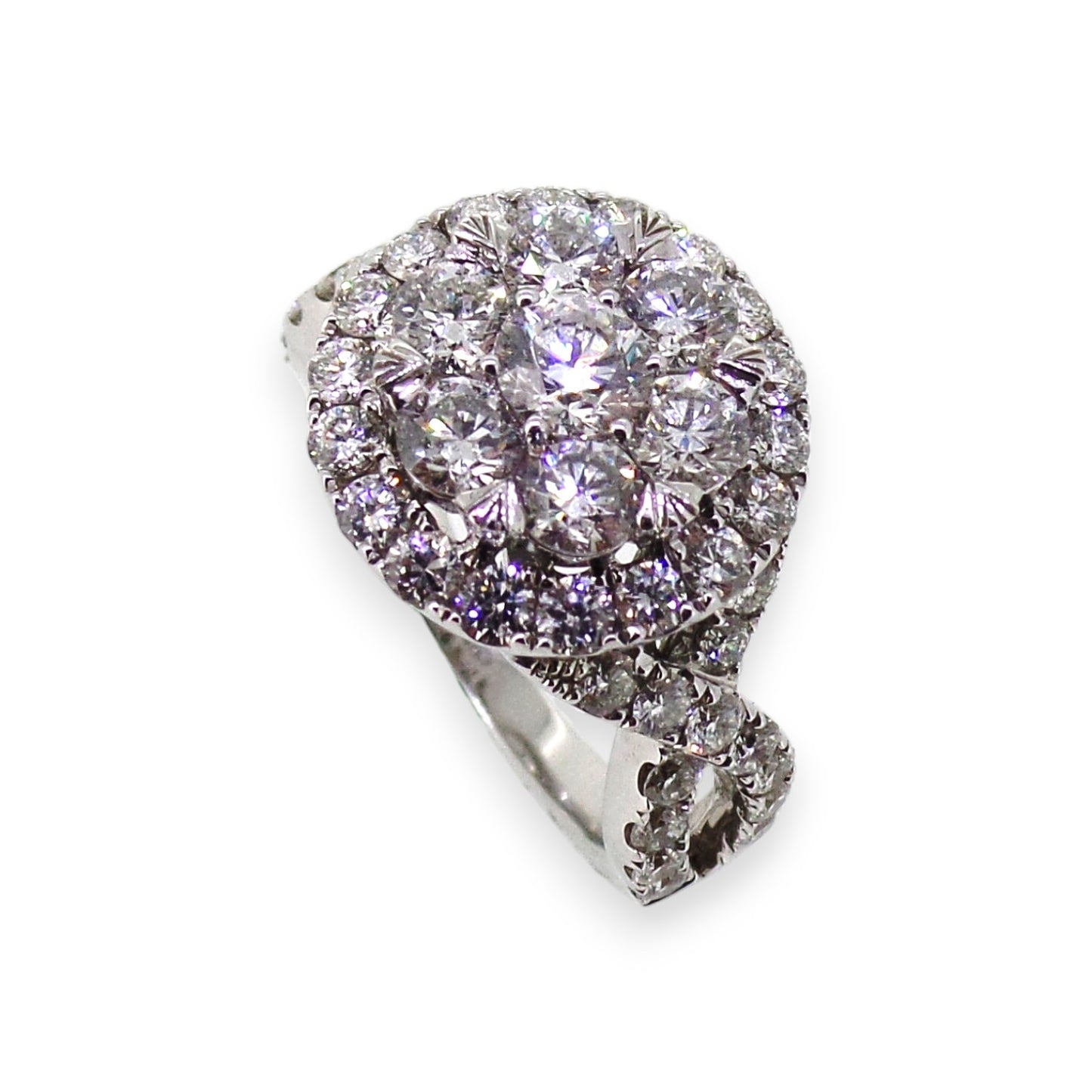 White Gold Diamond Cluster Ring