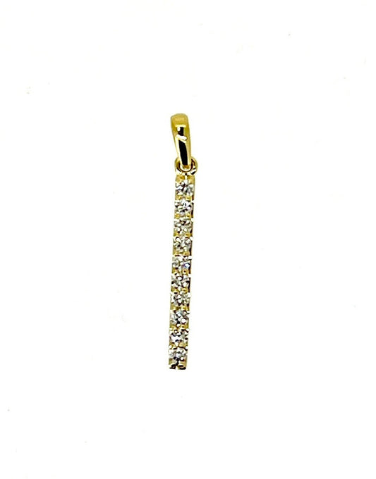 Yellow Gold Diamond Drop Bar Pendant