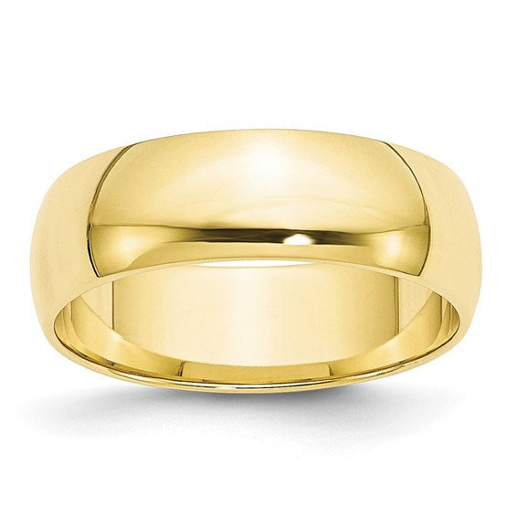 6MM Yellow Gold Half Round Wedding Band