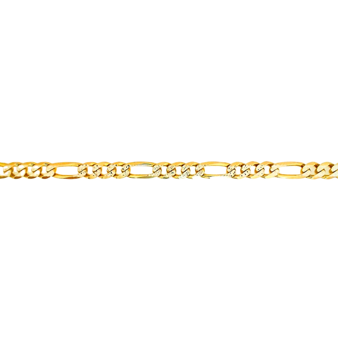 Two Tone Diamond Cut Figaro Bracelet