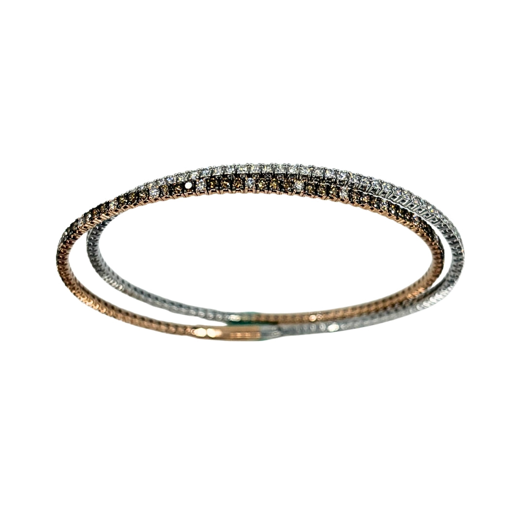 White Gold Champagne Diamond Bangle Bracelet