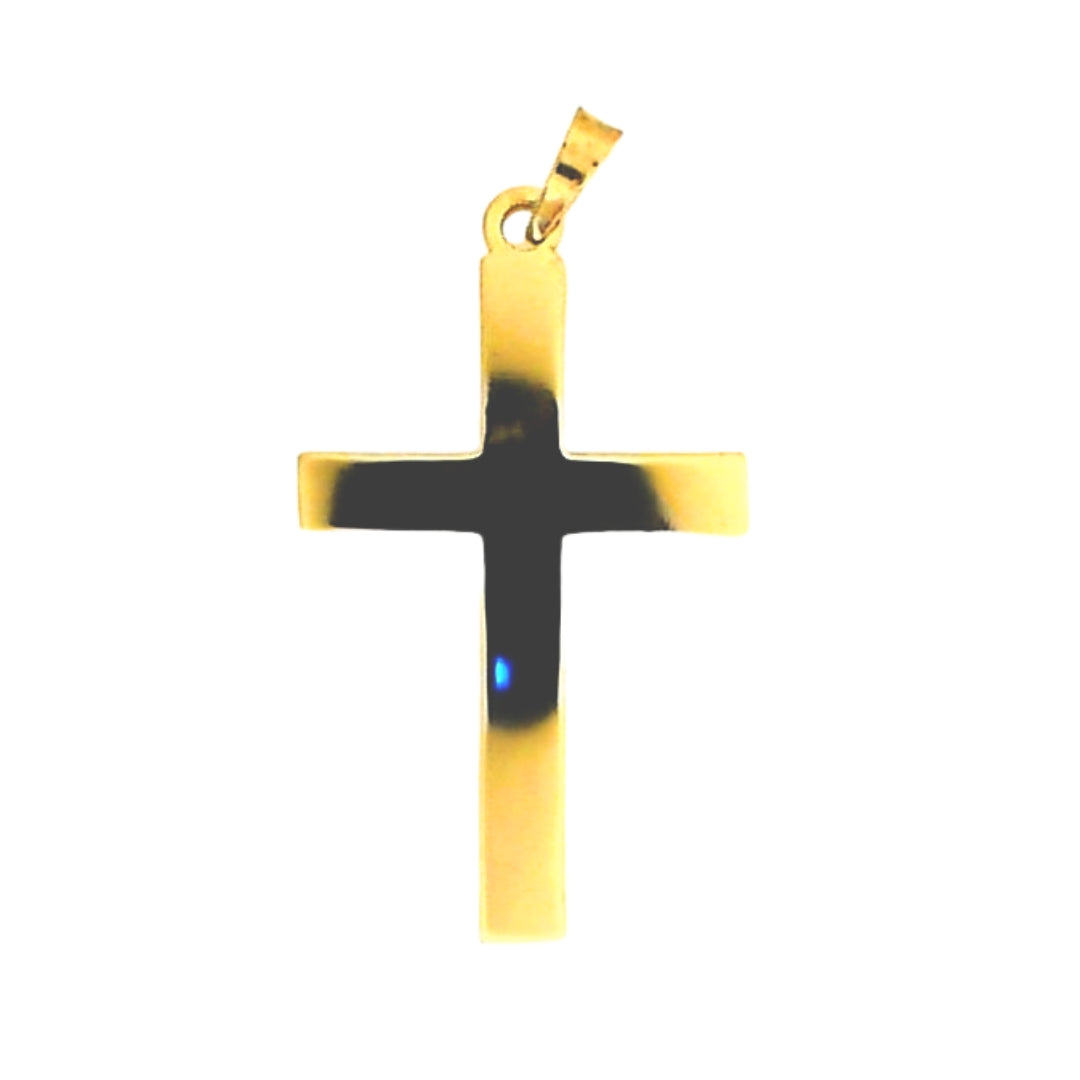 Yellow Gold Flat Polished Cross Pendant