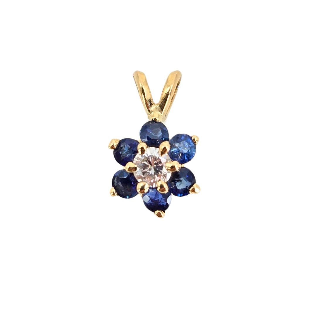 Round Sapphire Cluster Pendant