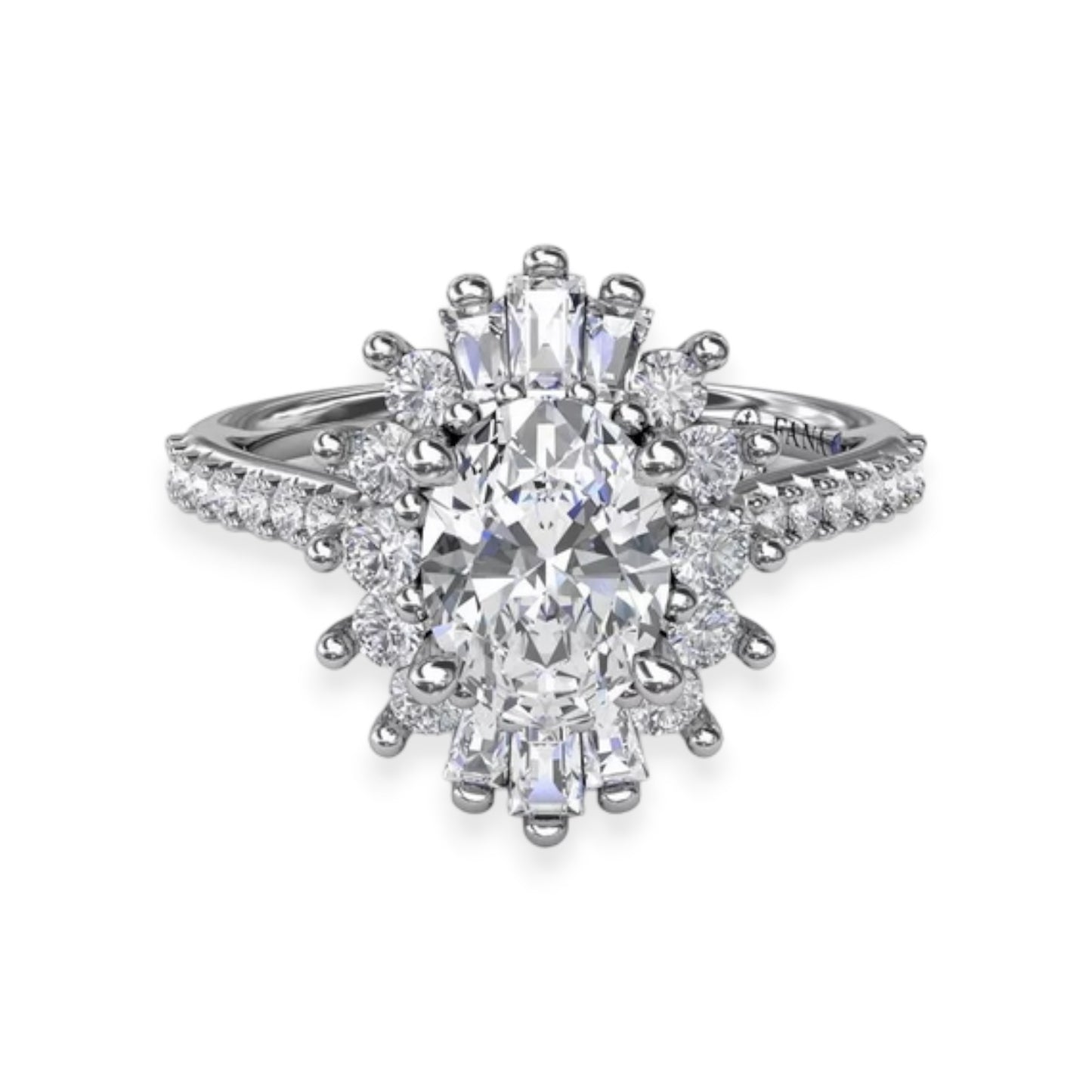 White Gold Ballerina Diamond Engagement Ring