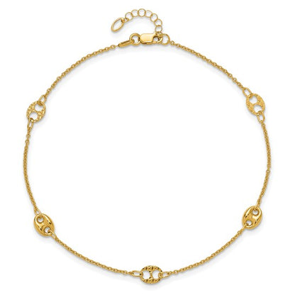Yellow Gold 10 Inch Anklet