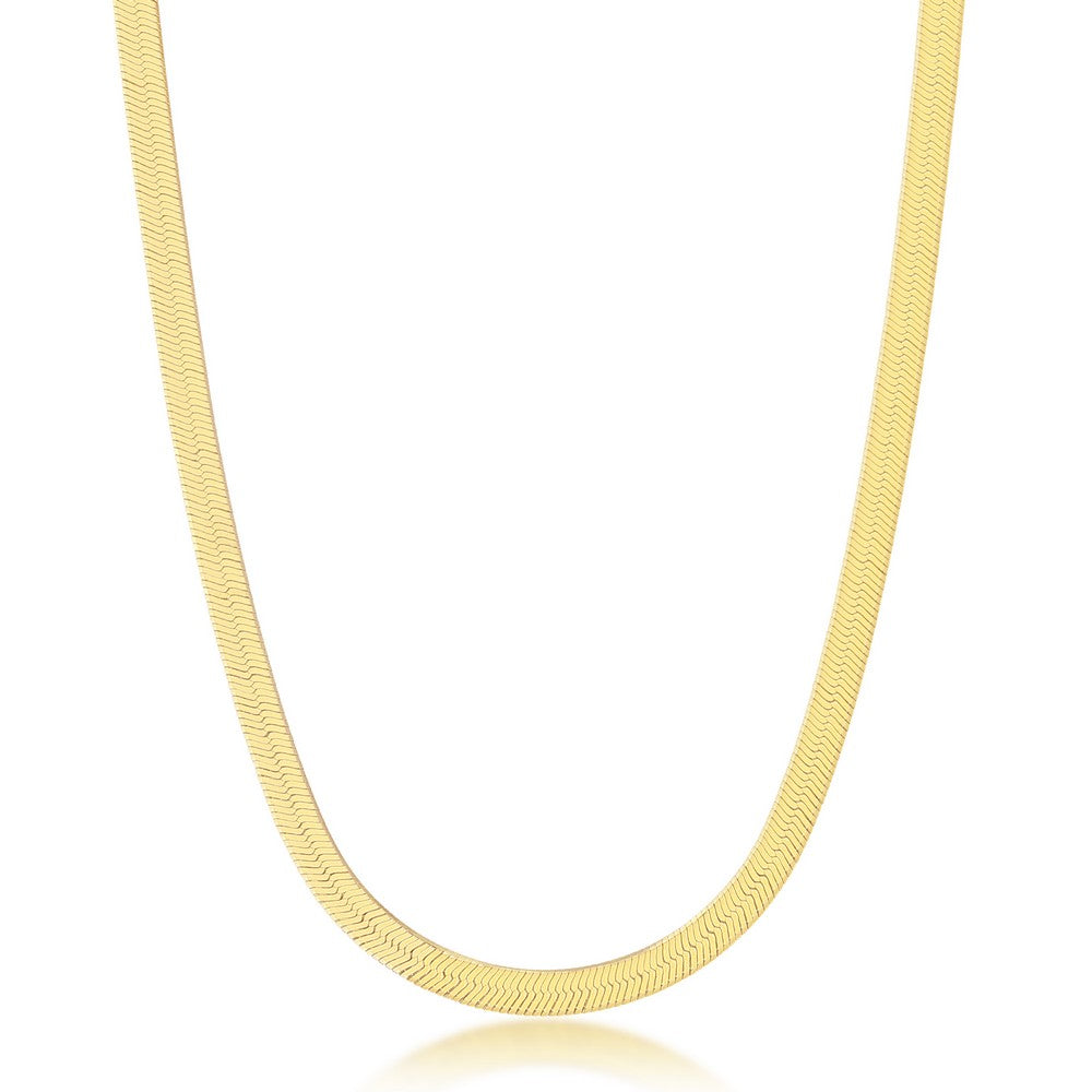 Silver Herringbone Chain with 18K Gold Vermeil