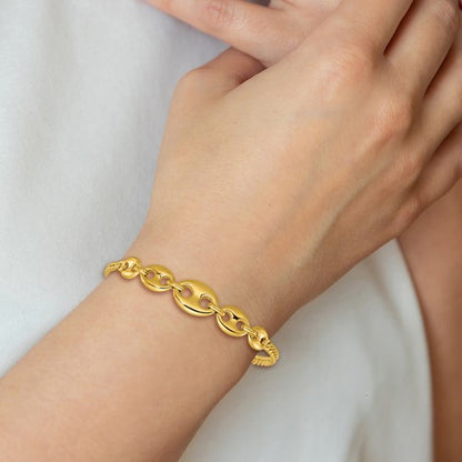 14 Karat Yellow Gold Fancy Link Bracelet
