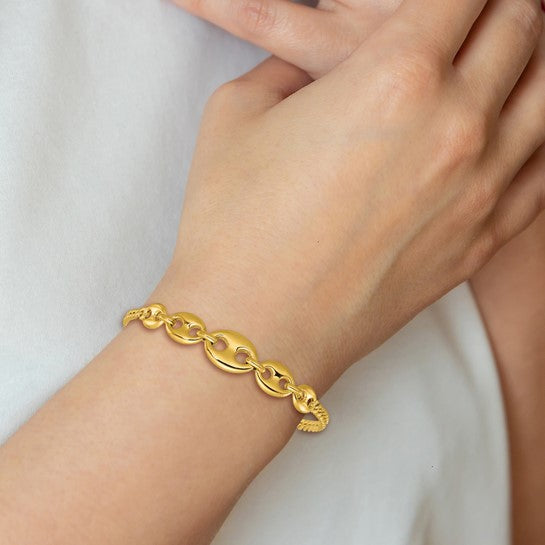 14 Karat Yellow Gold Fancy Link Bracelet