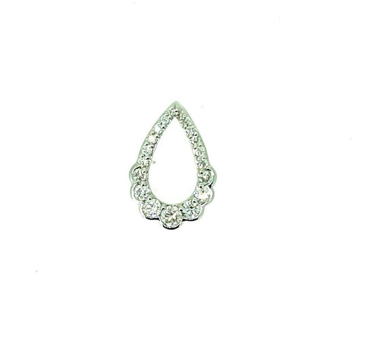 White Gold Scalloped Diamond Drop Pendant
