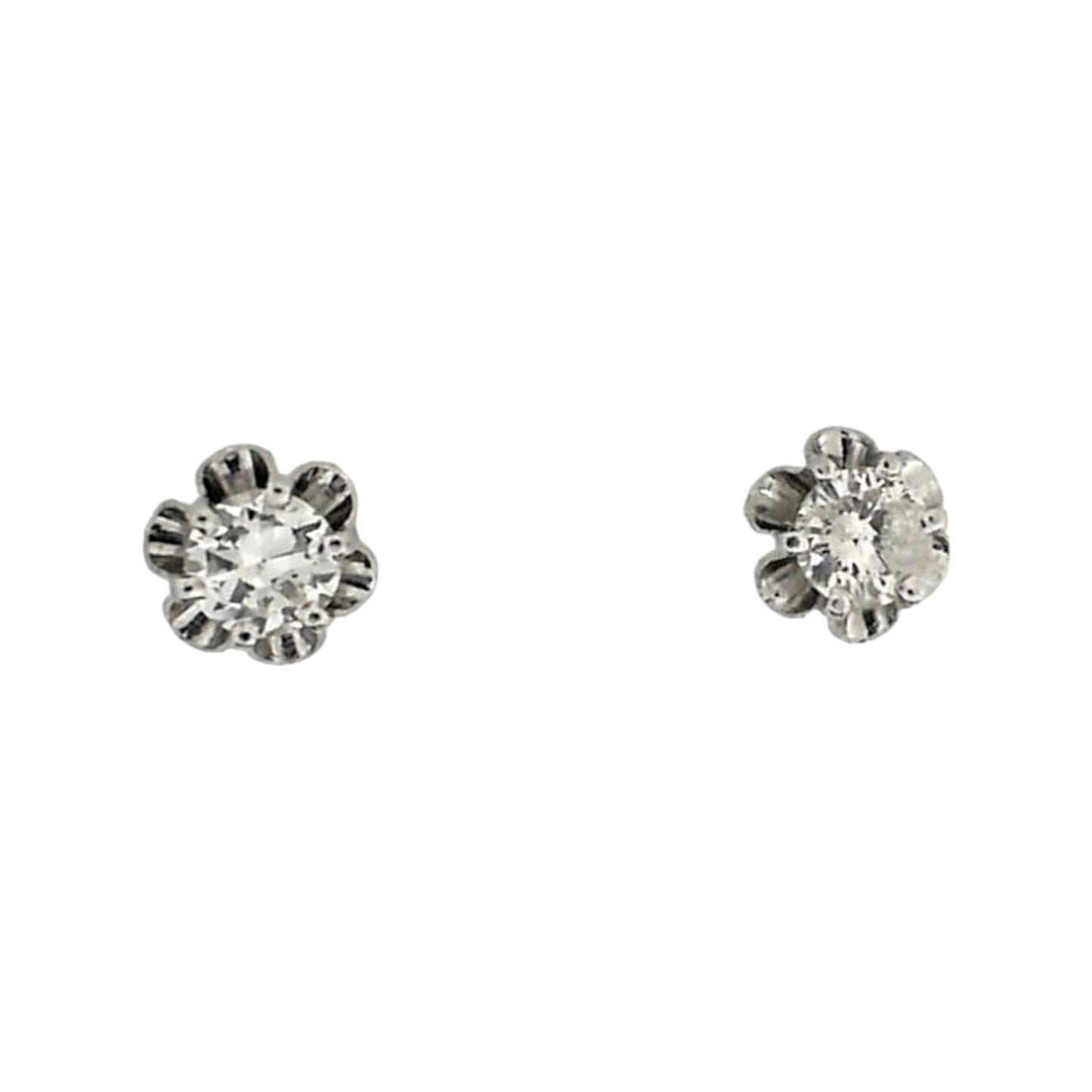 Vintgae White Gold Buttercup Earrings