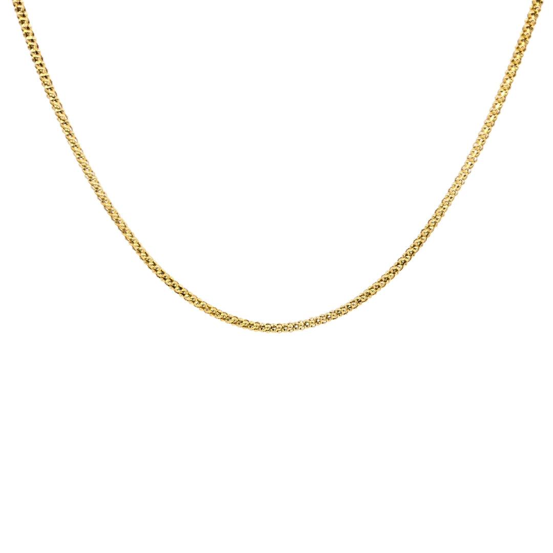 18.5 Inch Yellow Gold Popcorn Chain