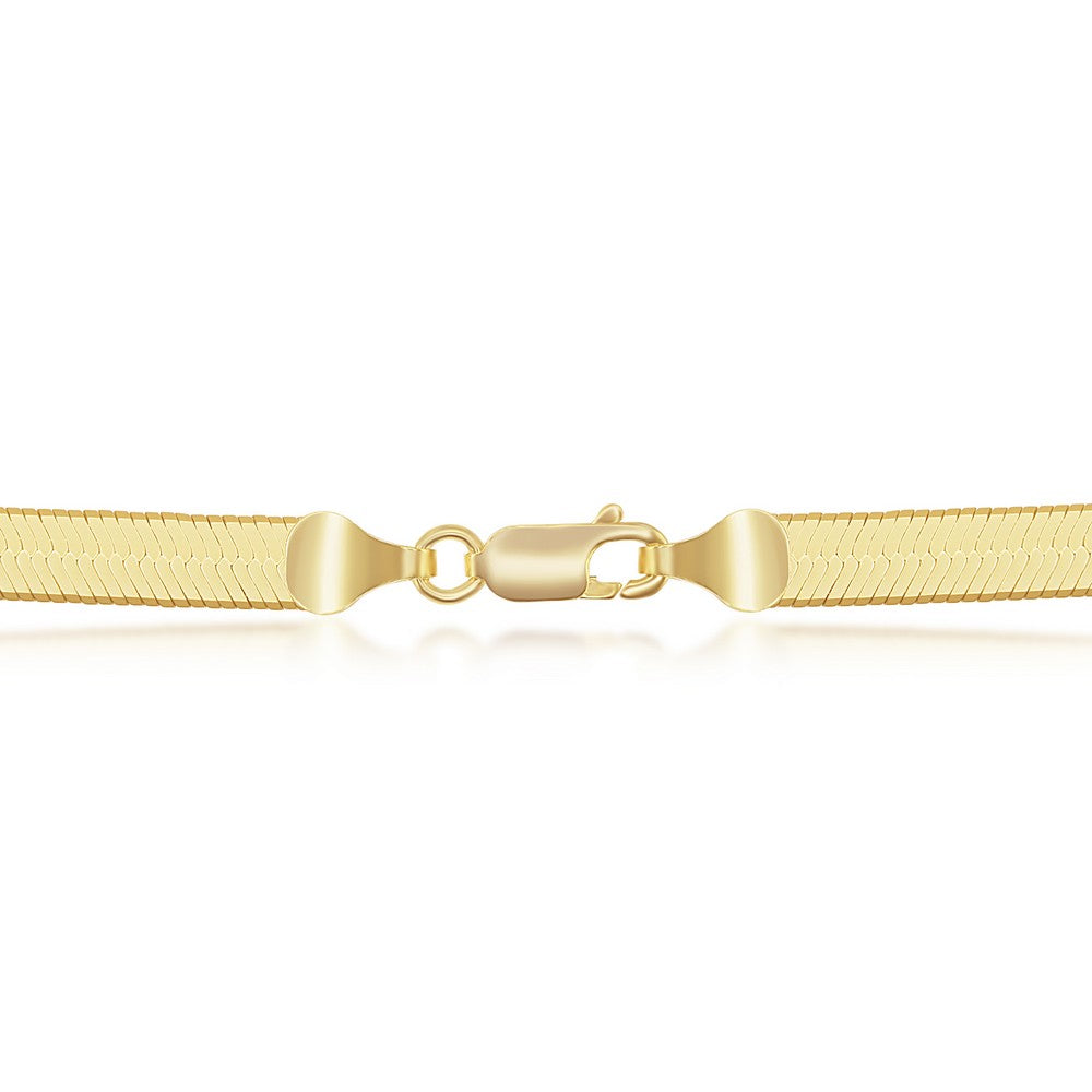 Silver Herringbone Chain with 18K Gold Vermeil