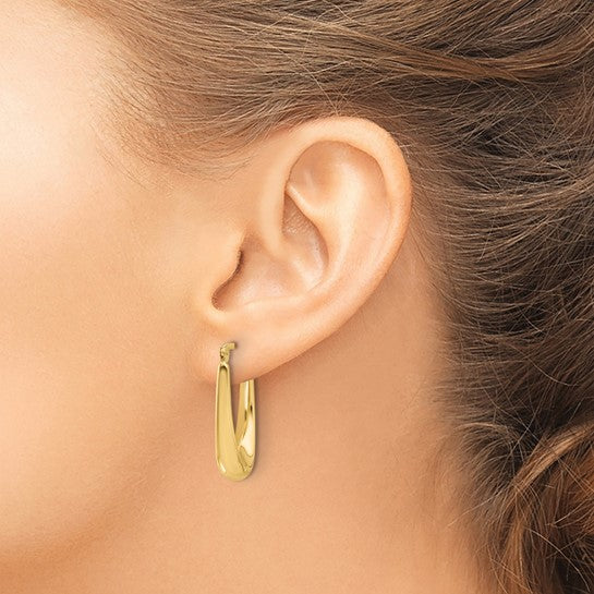 Yellow Gold 14 Karat Medium Hoop Earrings
